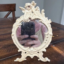 Small Iron Cherub Angel Mirror 