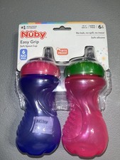 N by Easy Grip Soft Spout Sippy Cup 2-Pack 10oz 6m No-Spill Pink/Green