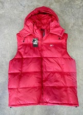 VTG 90s STARTER Puffer Vest Red w/ Zip On Hood Men's XL NOS