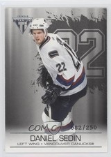 2003 Pacific Private Stock Titanium Retail Jersey Number Daniel Sedin HOF 1z4