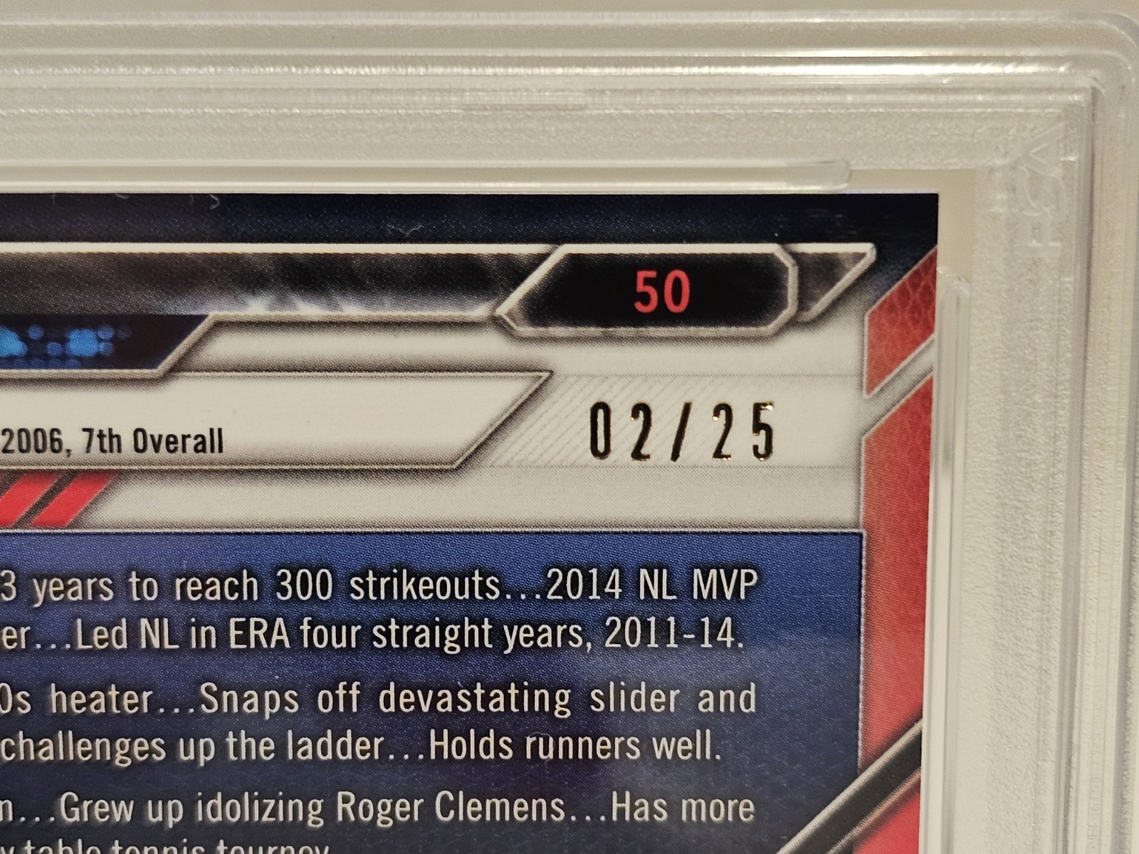 2016 Bowman Chrome CLAYTON KERSHAW Orange Refractor /25 PSA 10 Dodgers view 3