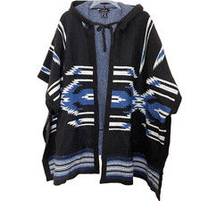 Ariat Chimayo Western Aztec Hooded Sweater Poncho L-XL Wool Blend