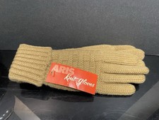Vintage 1990s Aris One Size Tan Knit Gloves NEW