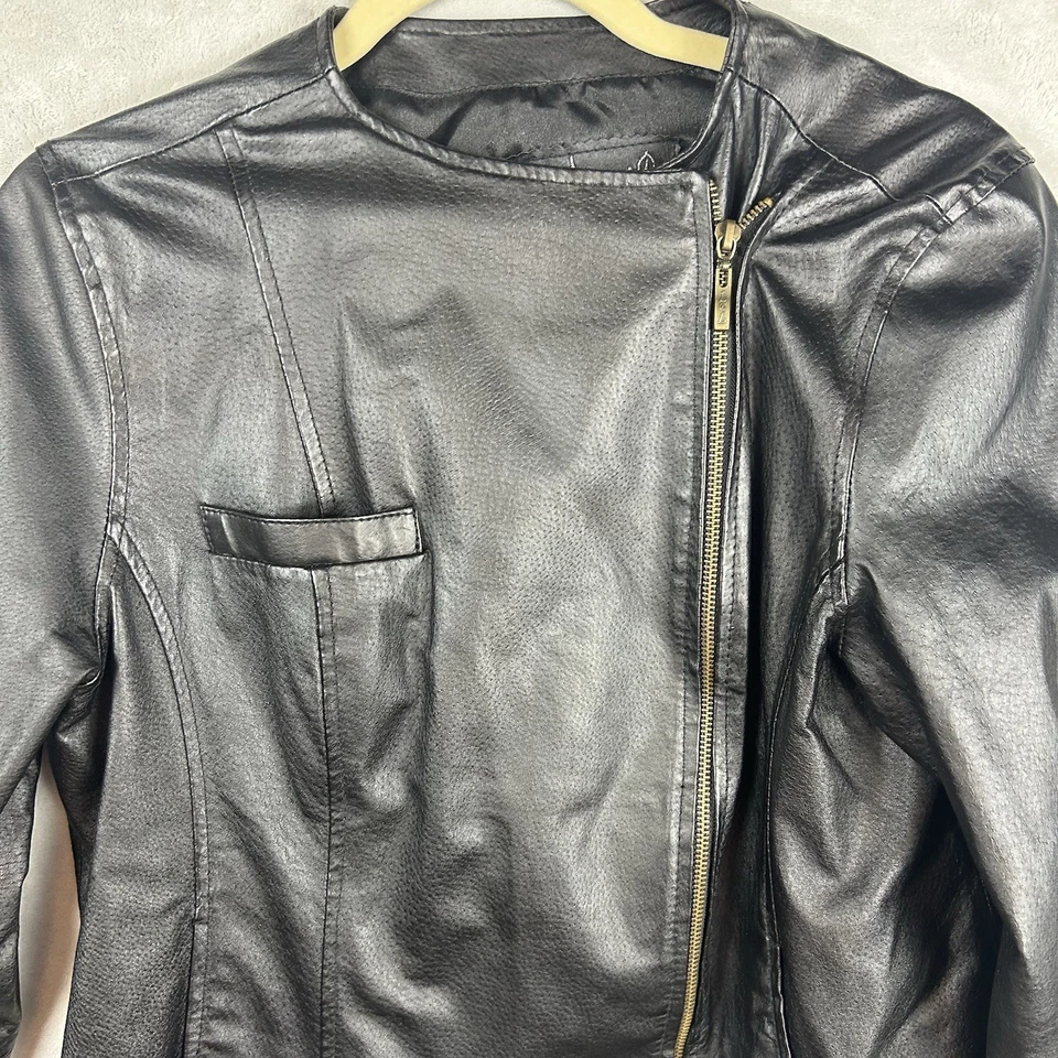 Chaqueta de Cuero Genuino LAL Live A Little para Mujer XL Cremallera Completa Moto Punk Gótico Foto 2 de 4