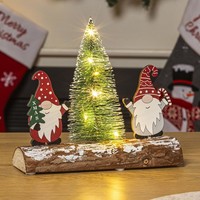 Deko Weihnachtswichtel Weihnachtsdeko Mit Led Tannenbaum Auf Baumstamm