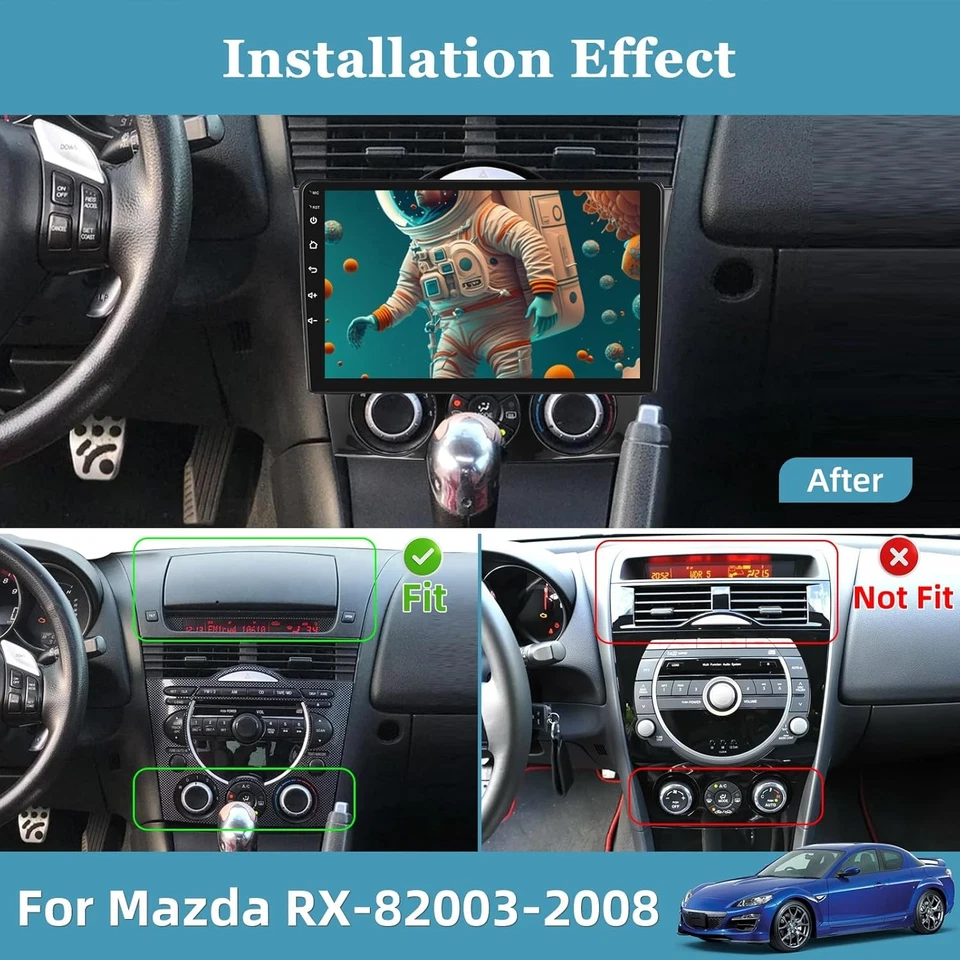 32 GB para Mazda RX-8 2003-2008 Apple CarPlay radio de coche estéreo GPS navegación Android 13 Foto 3 de 4