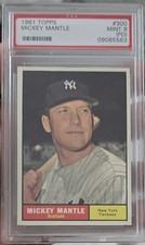 1961 Topps #300 MICKEY MANTLE New York Yankees HOF PSA 9 (PD) MINT