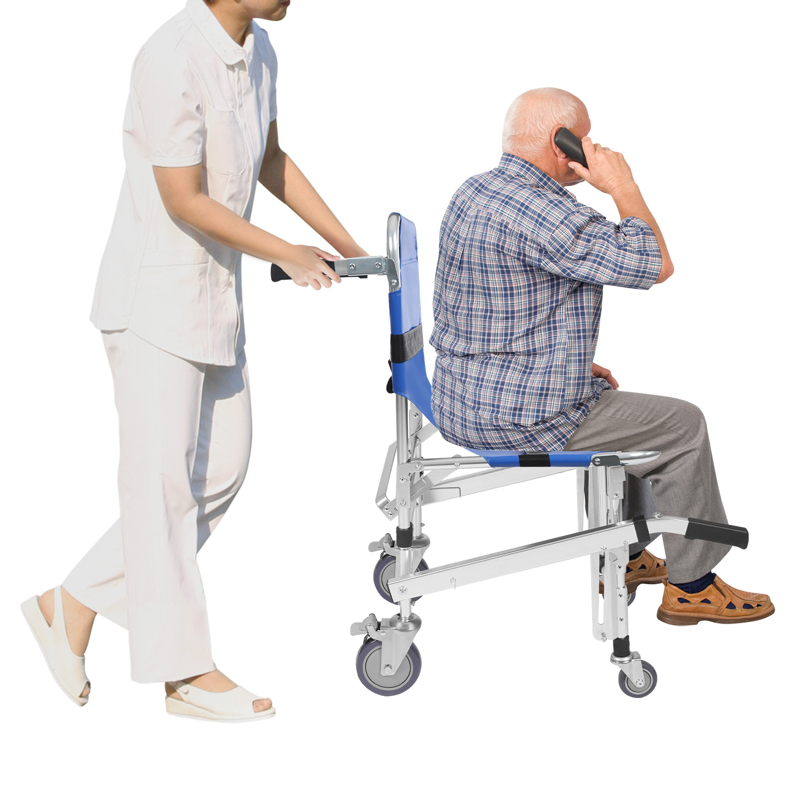 160kg Foldable Emergency Stair Chair Stair Climbing Transportation Wheelchair