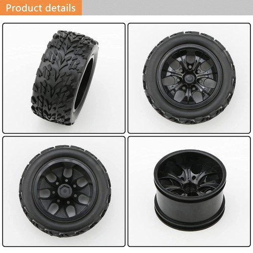 4X 110 Rc Monster Truck Car Wheels Rubber Rc Tires With 7 Spokes Wheel Rim - 第 3/6 張圖片