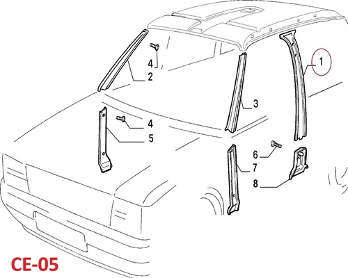 7536709 REVÊTEMENT INTÉRIEUR PILOT CENTRAL NOIR GAUCHE FIAT UNO MK2 89- TURBO 5P - Photo 1 sur 1