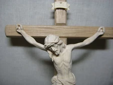 11" Hand Carved Crucifix, Strait Cross, Hand Made in Italy - Made of Solid Wood