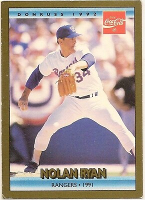Nolan Ryan, Rangers 1991, Pitcher, Baseball, Donruss 1992 (MLB Strikeout Record)