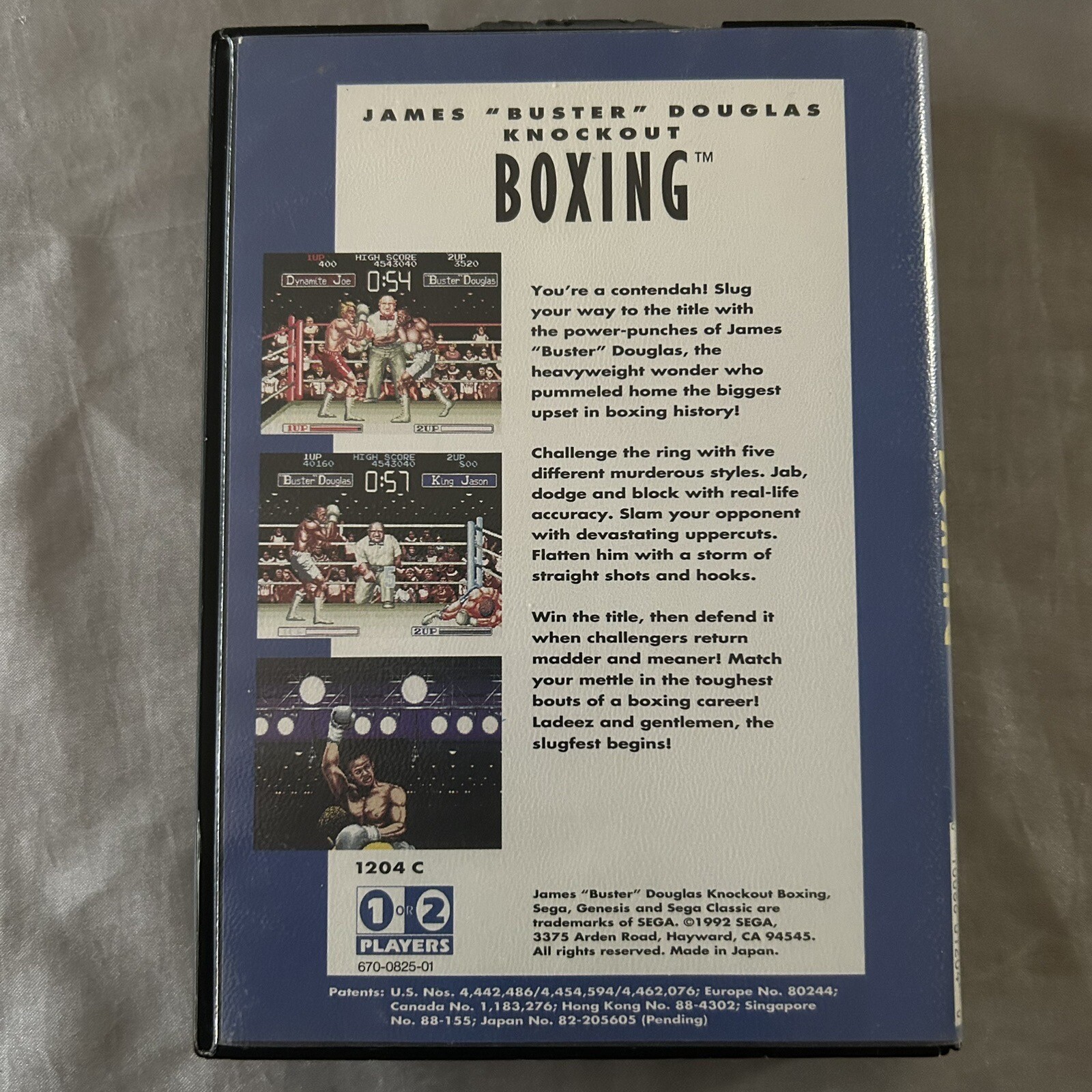 Sega Genesis James "Buster" Douglas Knockout Boxing Game. CIB, Tested ...