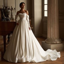 Sweetheart A-Line Wedding Dress Off the Shoulder Customized Bride Gown Princess