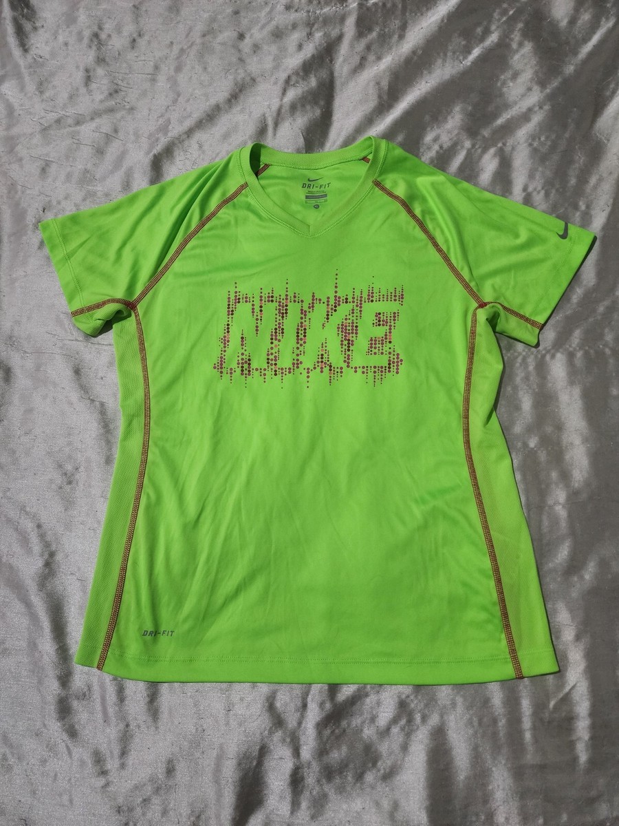 Nike Running Green And Pink Nike Shirt Girl's Youth Nike Dri-Fit
