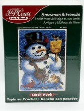 Vintage 1998 J P Coats Snowman  Friends Latch Hook Kit  25517 NOS NEW Sealed