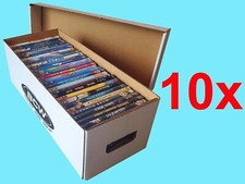 10 BCW CARDBOARD MEDIA STORAGE BOXES with LID stackable dvd video game manga cd