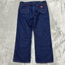 Dickies Jeans Mens 38x29 Blue Straight Leg Denim Workwear Pockets Logo Outdoor