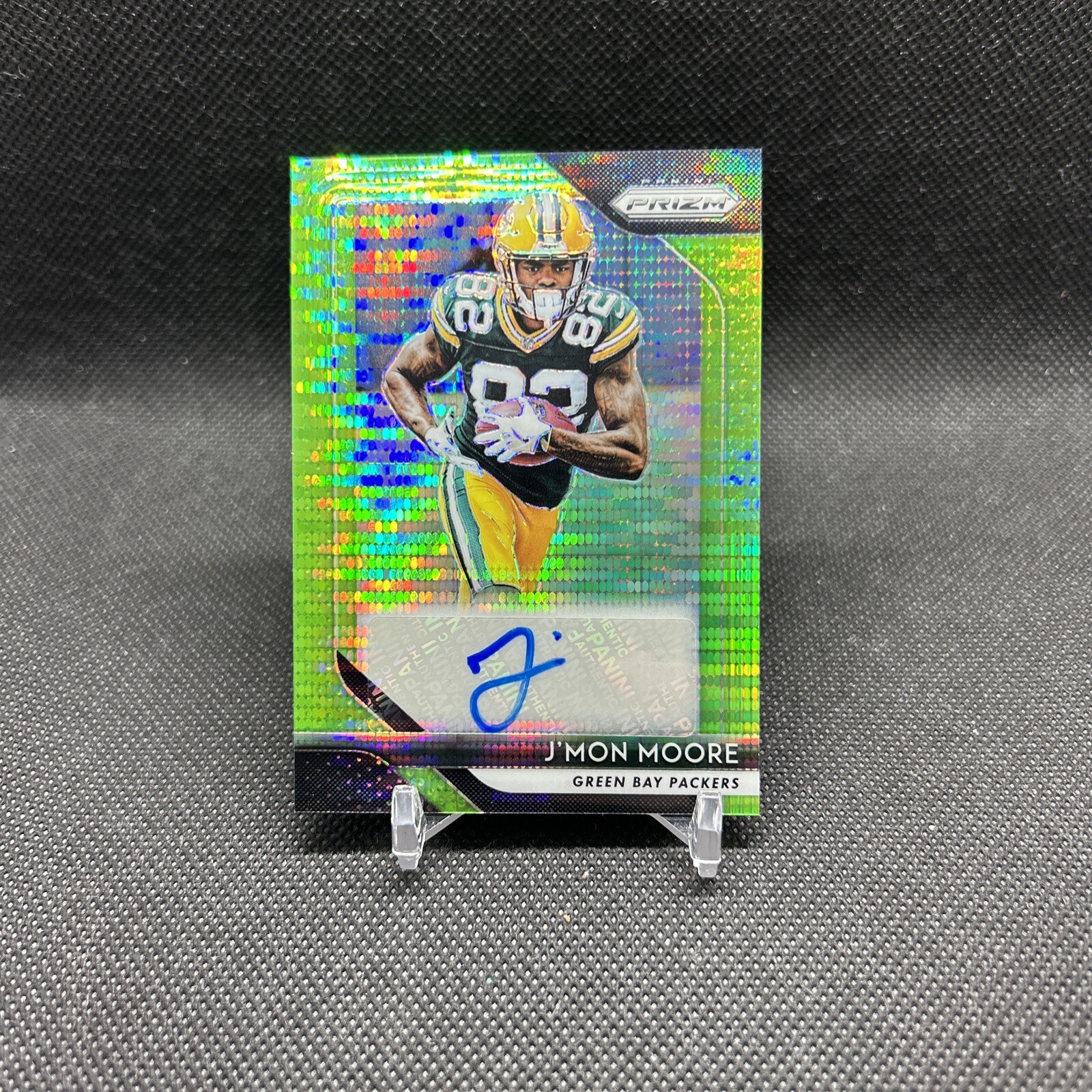 2018 Panini Prizm Neon Green Pulsar J'Mon Moore #RA-JM Rookie Auto RC