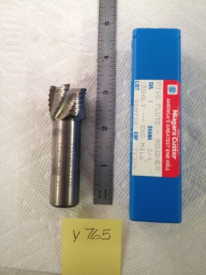 1 NEW NIAGARA 1'' ROUGHING ENDMILL HSCO. 71324. 5 FL. 3/4'' LOC. USA(Y765)