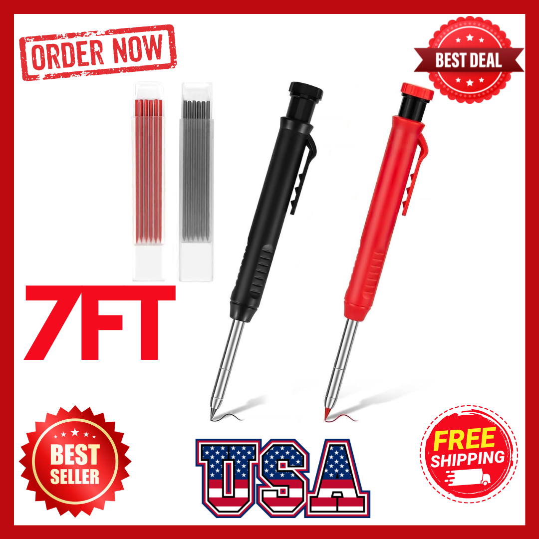 2 Pack Carpenter Pencils Mechanical Pencils with 12 Refills, Construction Pencil