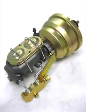 8" Dual Zinc Power Brake Booster + 1-1/8" Master Cylinder Disc Disc Valve Kit