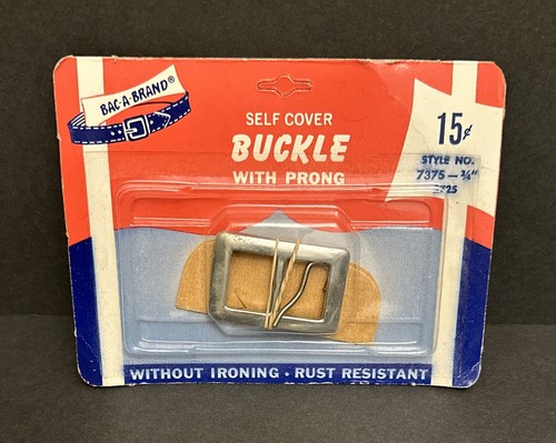 Vintage 1950โs Bac a Brand 3/4โ Buckle w/ Prong, Vintage Advertising 15ยข - NOS - Picture 2 of 15