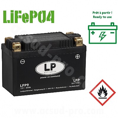 BATTERIA LANDPORT LITHIUM ML LFP9 (YTX9-BS, SLA12-8/ YTR9-BS/ YTX9A-BS/ YT7B-BS/