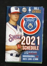 Tennessee Smokies Justin Steele 2021 Pocket Schedule Cubs Affiliate Southern