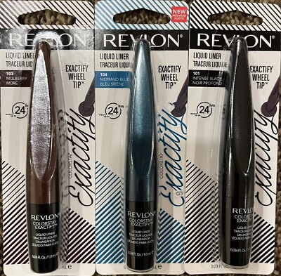 *3 UNIQUE SHADES* Revlon ColorStay Exactify LIQUID LINER Mulberry/Blue/Black