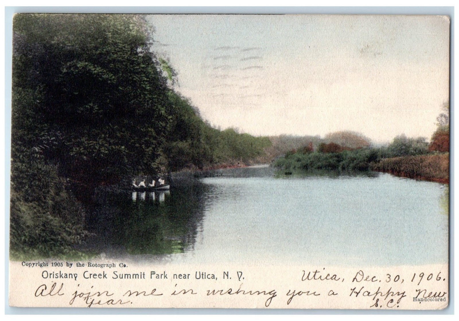 1907 View Of Oriskany Creek Summit Park Near Utica New York NY Antique