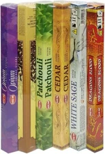 Hem Incense Sticks Dragons Blood White Sage Cedar Patchouli Clove Opium