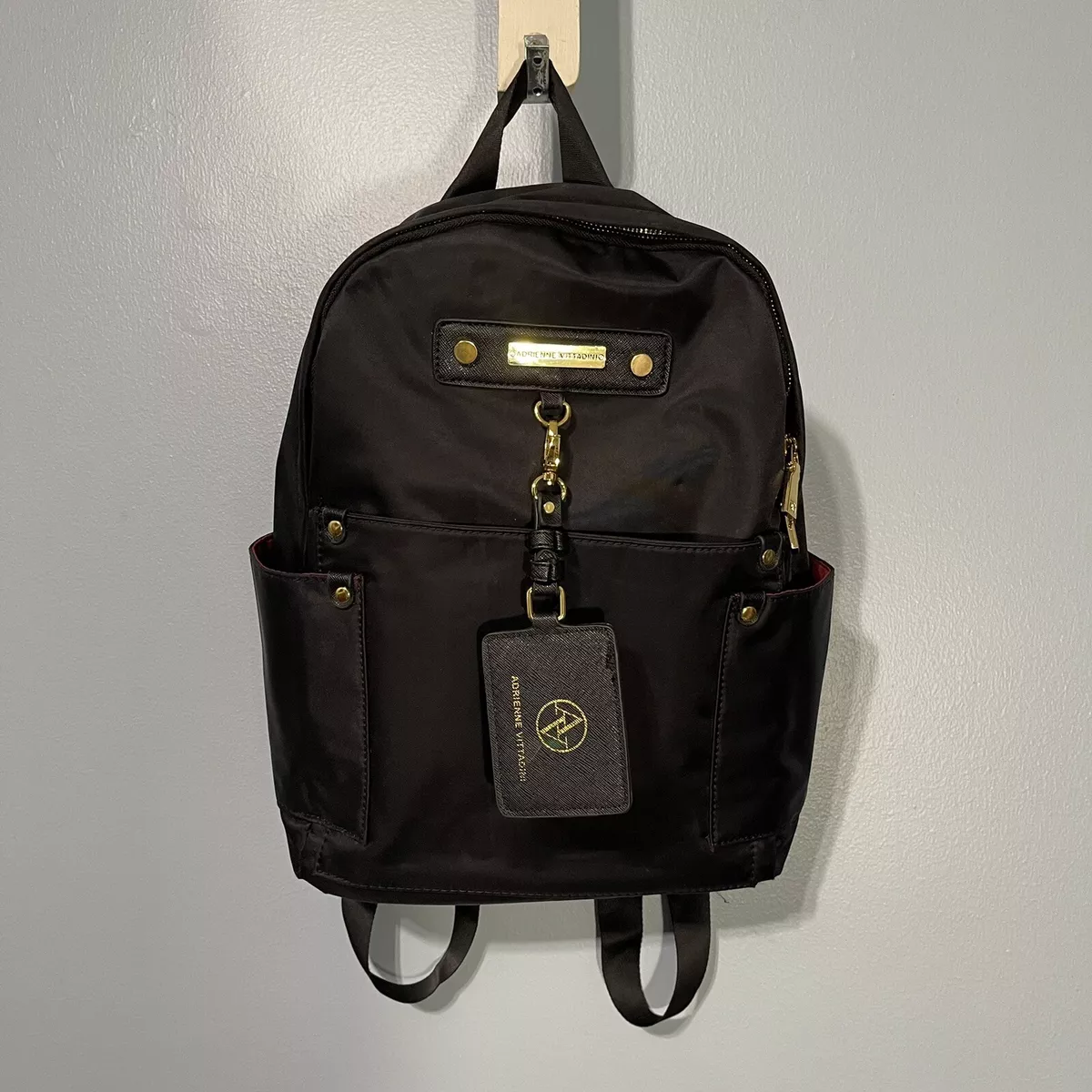 Adrienne Vittadini. Studio Black Unisex Nylon And Fabric Backpack