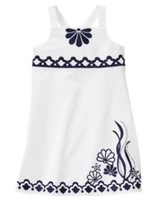 GYMBOREE CAPE COD CUTIE WHITE SEASHELL WOVEN DRESS 3 4 5 6 7 8 9 NWT