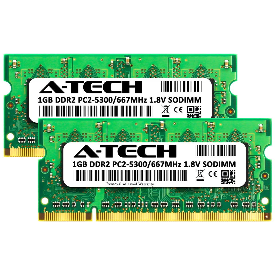 2GB 2x1GB PC2-5300S Dell Inspiron 6000 6400 640m 9300 E1505 E1705 Memory RAM - Image 2 of 2