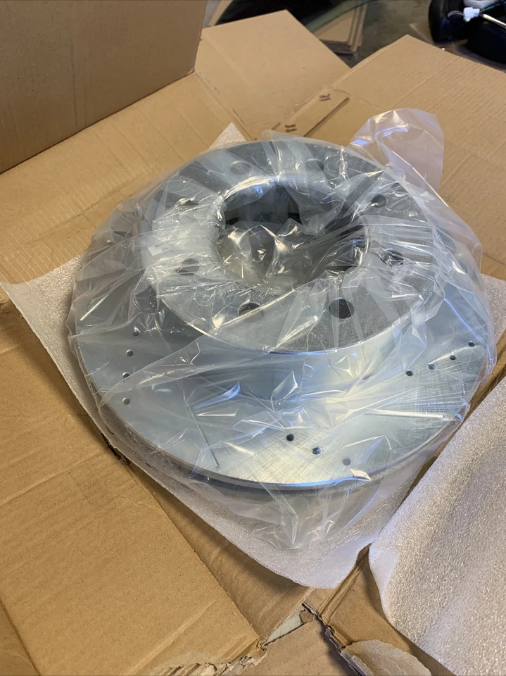 Rotor de freno delantero perforado y ranurado AR8771XR derecho para Dodge Ram 2500 2003-2007 Foto 3 de 4