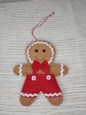 New Gingerbread Man Felt Christmas Tree Ornaments Holiday Baking Boy