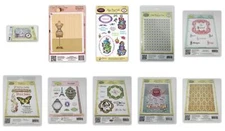 JUSTRITE CLING MOUNTED RUBBER STAMP SETS AND BACKGROUND STAMPS DRESS FORMS