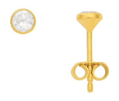 ECHT GOLD Ohrstecker mit Zirkonia 4,00 mm  333 8 Kt.gestempelt Preis für 1 Stück