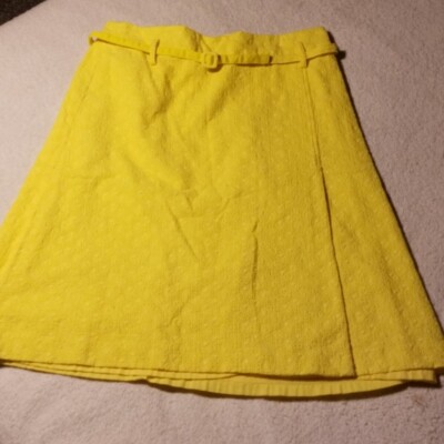 Express Studio Yellow Lined Skirt Sz