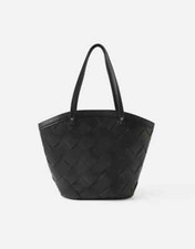Image of Monsoon Accessorize Cross-weave tote bag black handbag weekender gym work