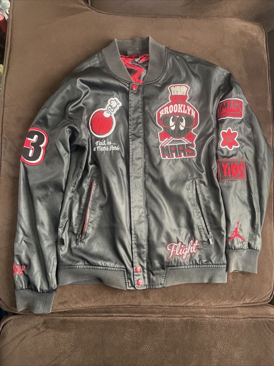 Air Jordan Black Bomber Jacket Marvin The Martian Mars Air Jordan Black Bomber Jacket Marvin The Martian Mars