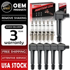 ✅ OEM 6 Ignition Coil + Iridium Spark plugs For Honda Accord Odyssey Acura UF242
