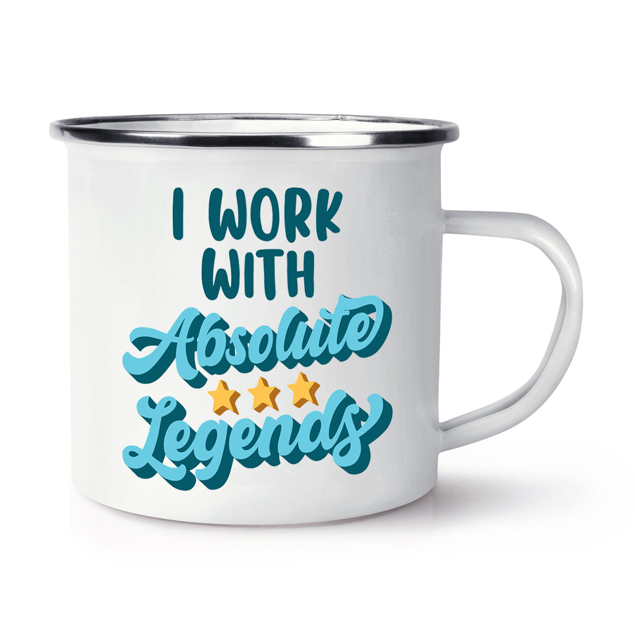I Work With Absolute Legends Enamel Mug Cup Best Worker Employee Best Staff
