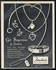 1949 Forstner jewelry snake chain & charms photo vintage print ad