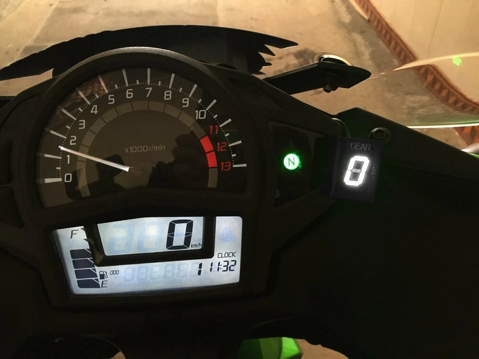 Indicador de engranajes de motocicleta pantalla LED blanca para Ducati Monster Scrambler Hyper Foto 3 de 4