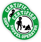 Certified Shovel Operator Funny Hard Hat Stickers | Construction Helmet Decals -