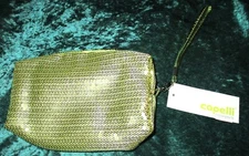 CAPELLI New York, Green Sequined Wristlet, Zip Closure, Satin Lined, NWT