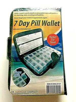 Pill Organizer 7 Days Deluxe Dispenser Box In Wallet Weekly Medicine Travel Case