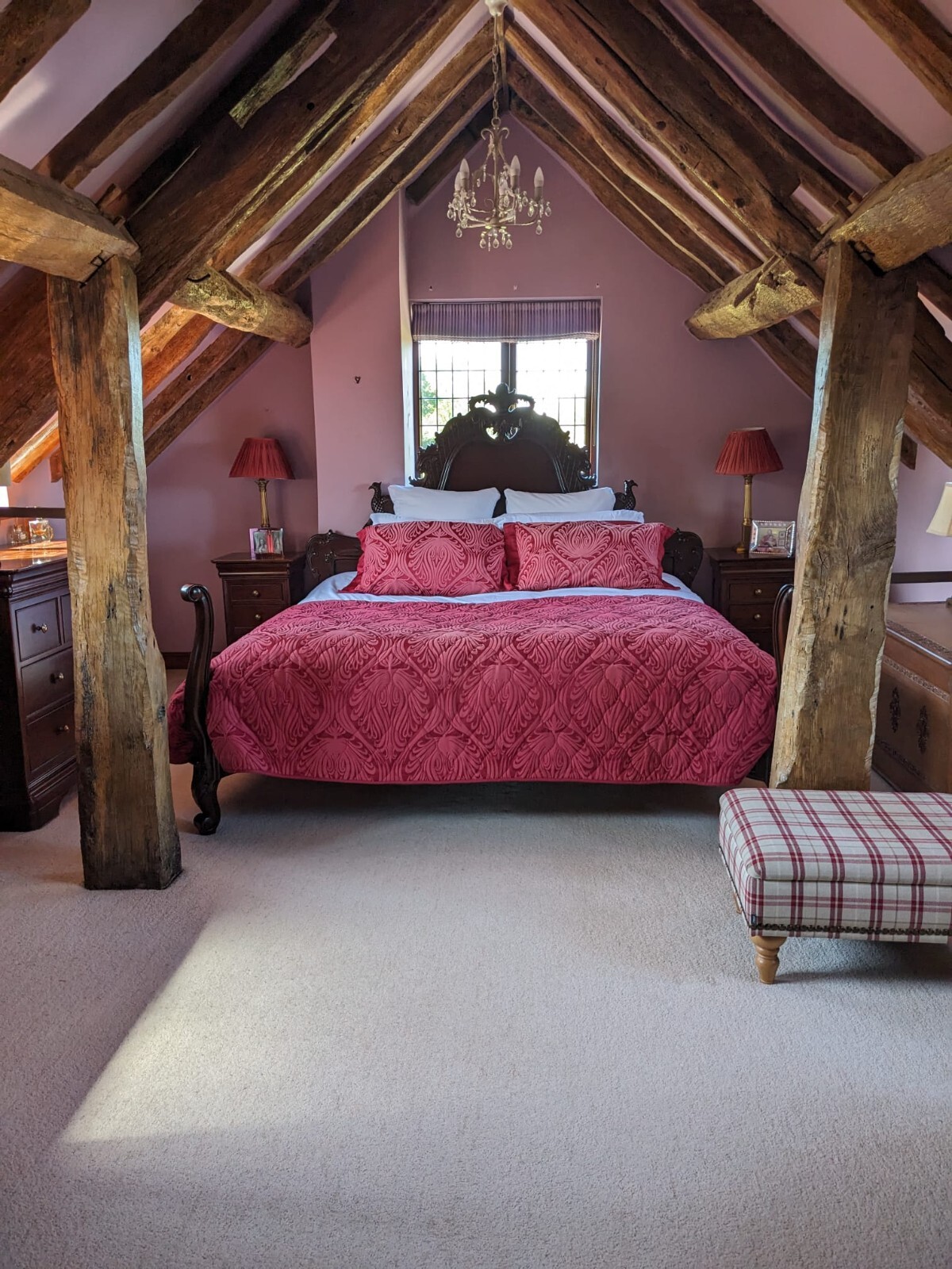 Ornate hand carved mahogany, French/Baroque style SuperKing bed frame